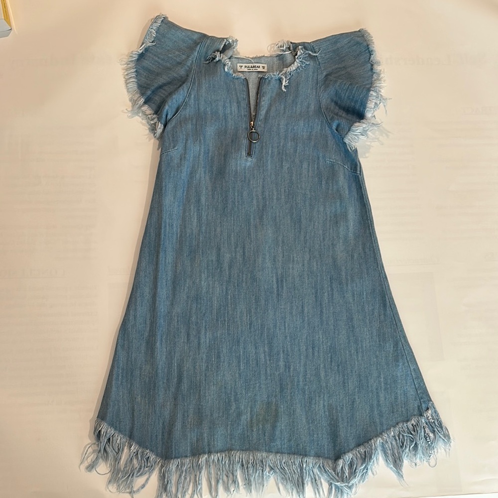 Blue Ruffled Tie Front Mini Sundress
